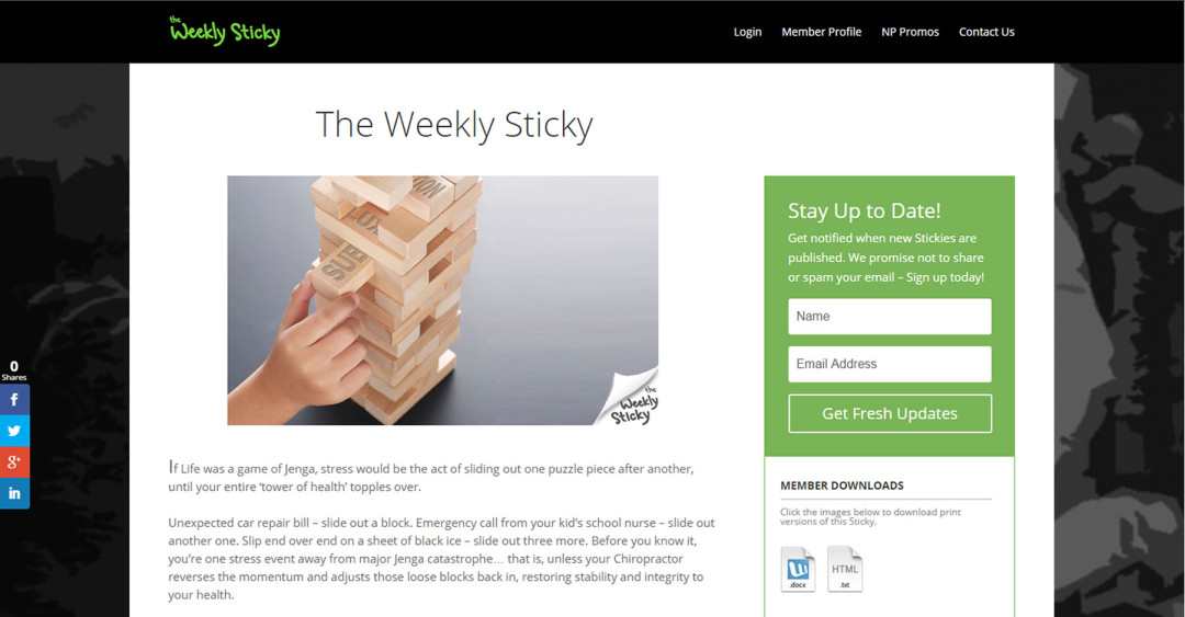 The Weekly Sticky