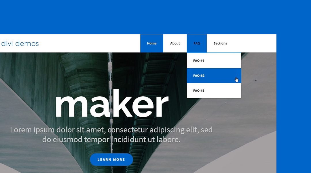Large Square Main Menu Buttons in Divi