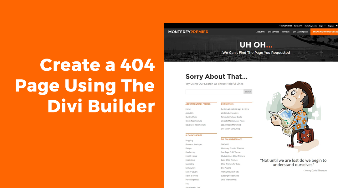 Create a 404 Page Using The Divi Builder