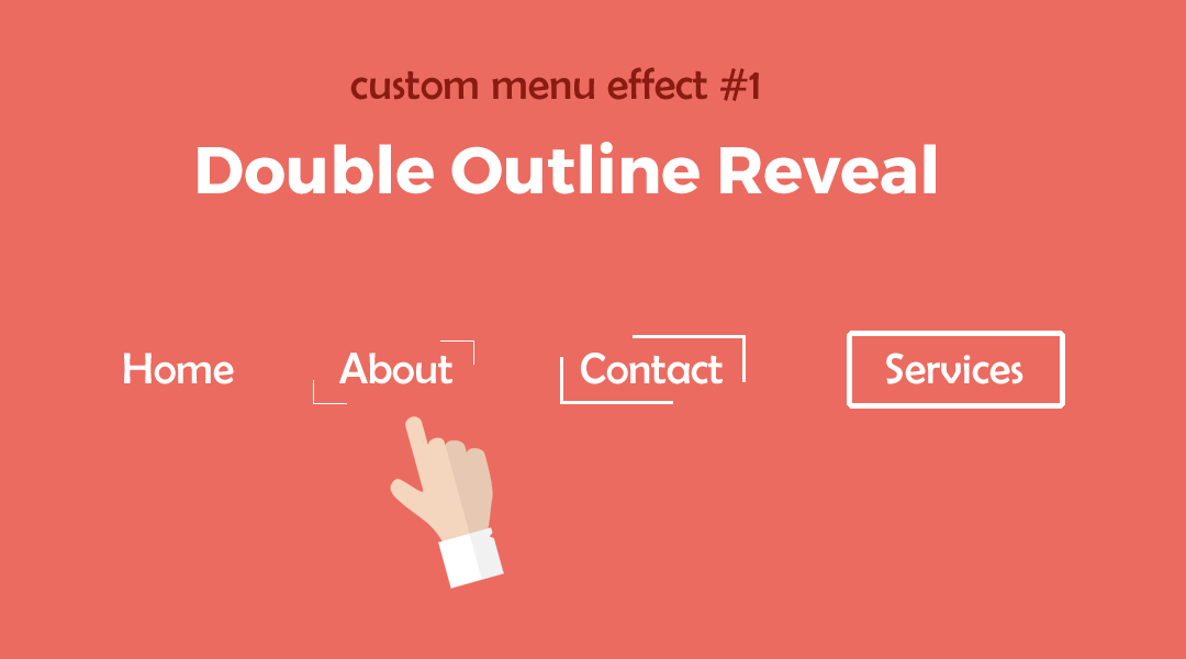Divi Menu Double Outline Reveal