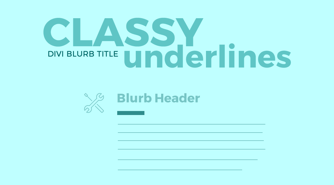 Add a Classy Underline to your Divi Blurb Title