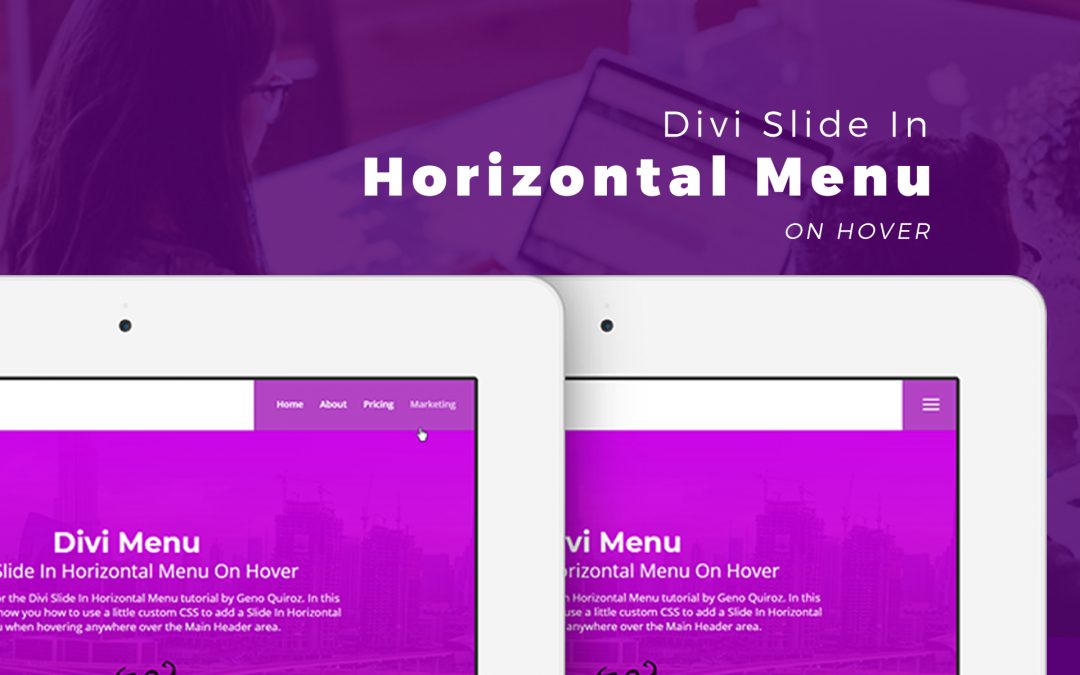Divi Slide In Horizontal Menu On Hover